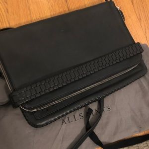 All Saints Large Leather Club Clutch